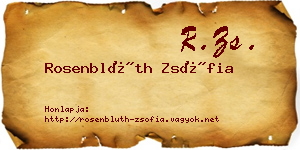 Rosenblüth Zsófia névjegykártya